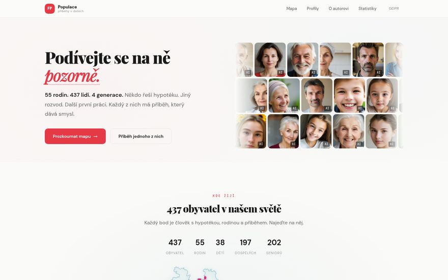 Populace: náhled aplikace
